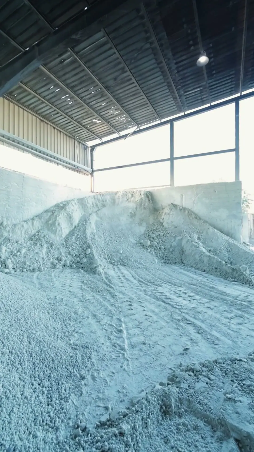 Milled with soda ash into shreds